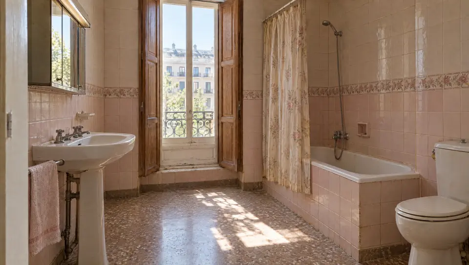 Antes: el mismo baño, de los años 80